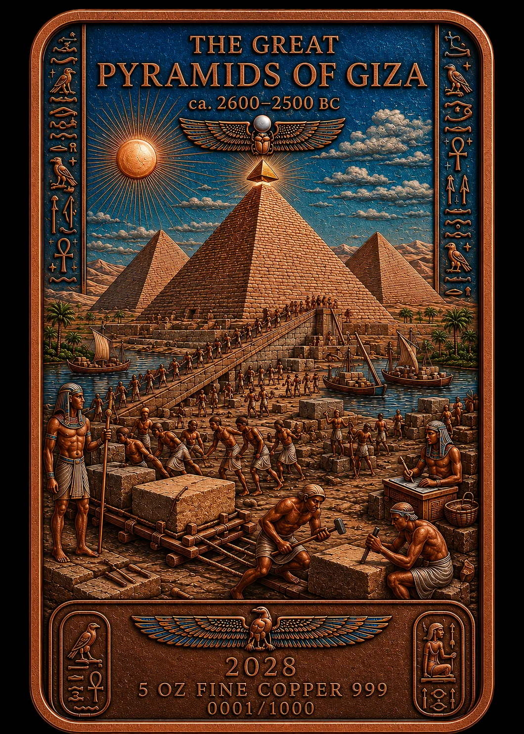The Great Pyramid of Giza 5 oz copper bar