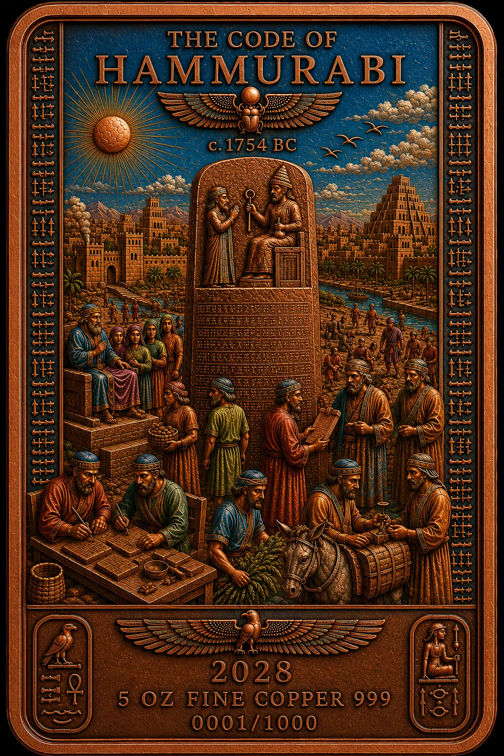 The Code of Hammurabi 5 oz copper bar