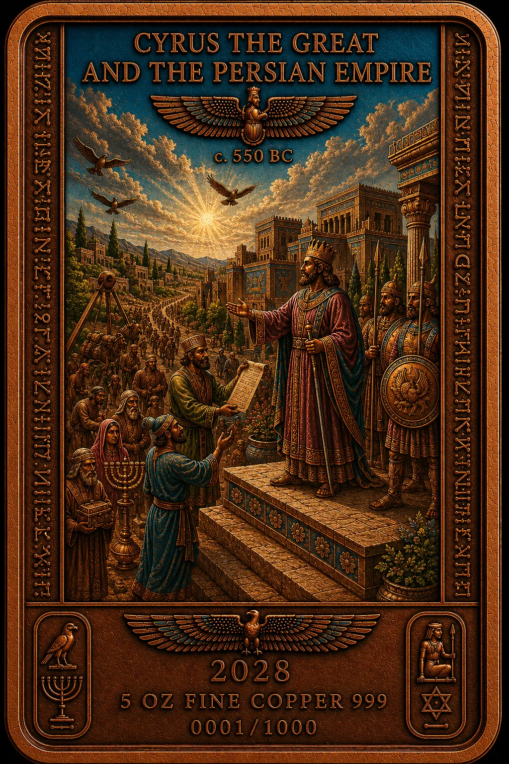 Cyrus the Great and the Persian Empire 5 oz copper bar
