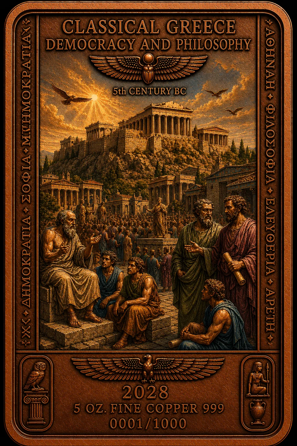 Classical Greece — Democracy and Philosophy 5 oz copper bar