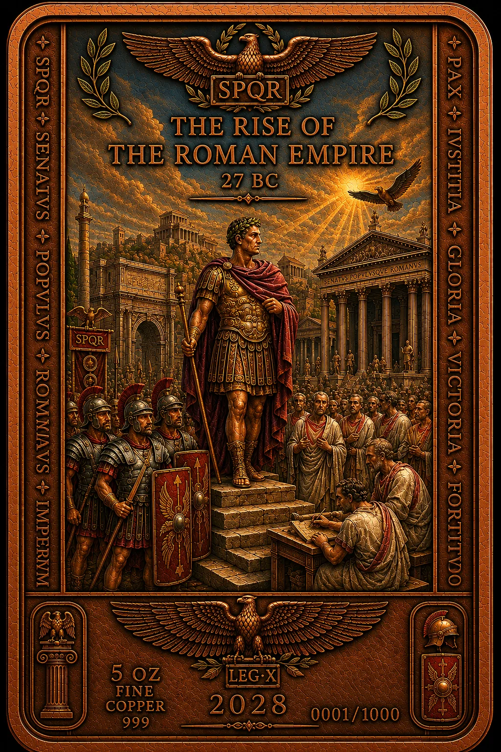 The Rise of the Roman Empire 5 oz copper bar